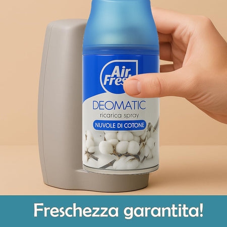Air Fresh Deomatic Ricariche Profumatore Ambiente 6x250ml Spray Nuvola Cotone Antiodore