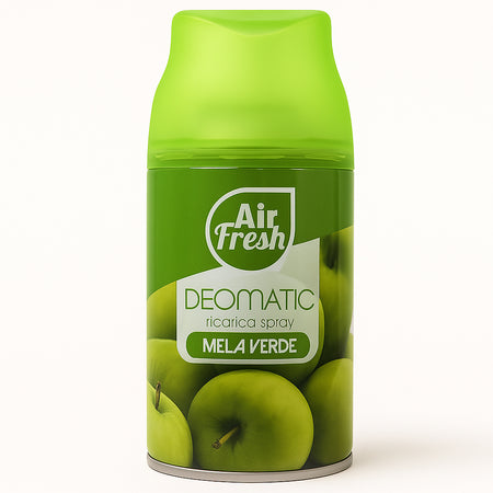 Air Fresh Deomatic Ricariche Profumatore Ambiente 6x250ml Spray Mela Verde Antiodore