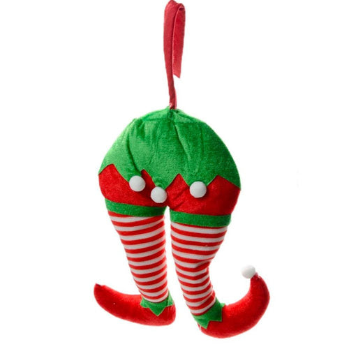 Decorazioni Di Natale Gambe Elfo Righe Addobbo Per Albero Di Natale Dim. 30x40h