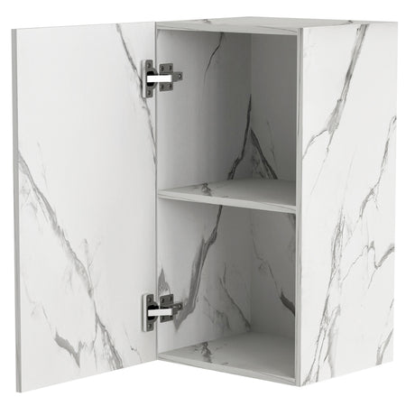 Mobile Cucina Pensile 1 Anta Componibile in Legno Colore Bianco Marmo 40x32 H72cm