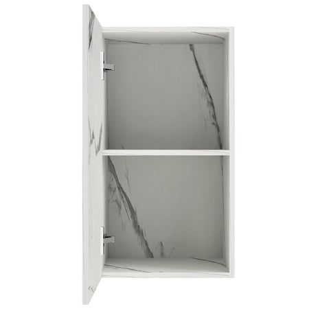 Mobile Cucina Pensile 1 Anta Componibile in Legno Colore Bianco Marmo 40x32 H72cm