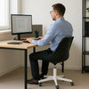 Sedia Ufficio Ergonomica Regolabile 4ruote Girevoli Design Moderno Nero
