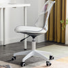Sedia Ufficio Ergonomica Regolabile 4ruote Girevoli Design Moderno Trasparente