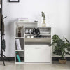 Scarpiera Doppia Profondità con Libreria 4 Ripiani Salvaspazio 80x24x90 cm Bianco