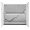 Pensile da Cucina Scolapiatti Sistema Raccogli Gocce Mobile Colore Bianco Marmo 80cm