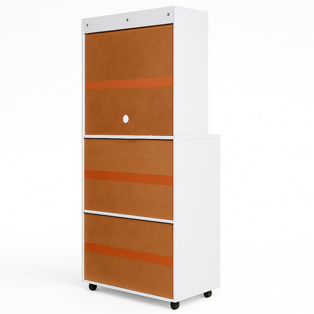 Mobile Multiuso in Legno Angolo Bar snack Ufficio Credenza con Ruote 2Ante