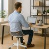Sedia Ufficio Ergonomica Regolabile 4ruote Girevoli Design Moderno Trasparente