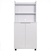 Mobile Multiuso in Legno Angolo Bar snack Ufficio Credenza con Ruote 2Ante