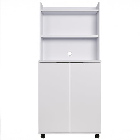 Mobile Multiuso in Legno Angolo Bar snack Ufficio Credenza con Ruote 2Ante