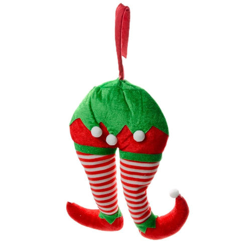 Decorazioni Di Natale Gambe Elfo Righe Addobbo Per Albero Di Natale Dim. 15x20h