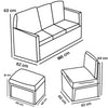 Set 4 Pezzi Salotto per Esterni Giardino in Polyrattan Anti UV con Cuscini Blu