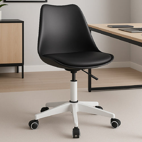 Sedia Ufficio Ergonomica Regolabile 4ruote Girevoli Design Moderno Nero