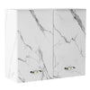 Pensile da Cucina Scolapiatti Sistema Raccogli Gocce Mobile Colore Bianco Marmo 80cm