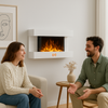 Camino Elettrico da Parete con LED Fiamma Realistica e Telecomando 2000W 82cm