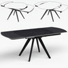 Tavolo Cucina Soggiorno Allungabile Rotante Piano Ceramica Nero 6-8 posti 140/180cm
