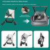 Passeggino Pieghevole per Cani e Gatti con Cappottina Max 15kg Animali Domestici Grigio