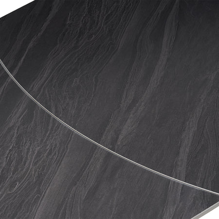 Tavolo Cucina Soggiorno Allungabile Rotante Piano Ceramica Nero 6-8 posti 140/180cm