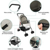Passeggino Pieghevole per Cani e Gatti con Cappottina Max 15kg Animali Domestici Grigio