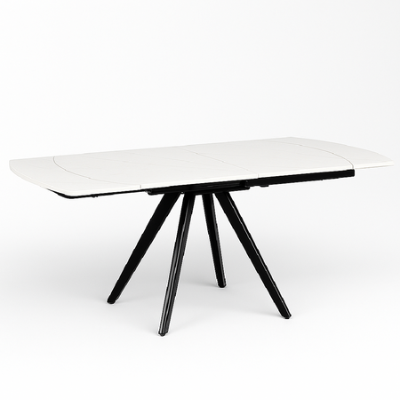 Tavolo Cucina Soggiorno Allungabile Rotante Piano Ceramica Bianco 6-8 posti 140/180cm