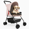 Passeggino Pieghevole per Cani e Gatti con Cappottina Max 15kg Animali Domestici Rosa