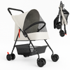 Passeggino Pieghevole per Cani e Gatti con Cappottina Max 15kg Animali Domestici Grigio