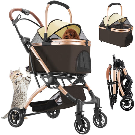 Passeggino Carrozzina 2in1 per Cani Gatti Trasportino Removibile Pieghevole 50kg
