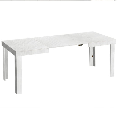 Tavolo da Pranzo Cucina Allungabile Fino a 6 Posti 120-200cm Bianco Frassinato