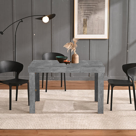 Tavolo da Pranzo Allungabile Fino 6 Posti 120-200cm Cemento Cucina Estensibile