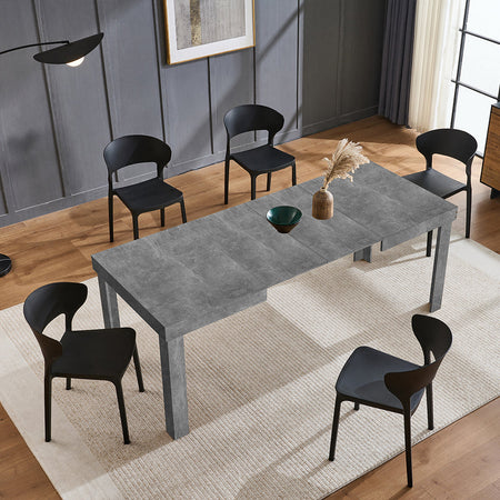 Tavolo da Pranzo Allungabile Fino 6 Posti 120-200cm Cemento Cucina Estensibile