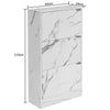 Scarpiera 3 Ante Ripiani Doppia Profondità Porta Scarpe Bianco Marmo 63x24x115cm
