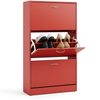 Mobile Scarpiera 3Ante Salvaspazio Doppia Profondità 63x24 H115cm Colore Rosso