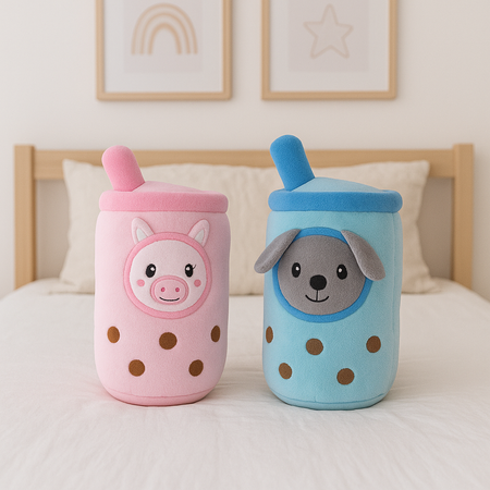 2 pezzi Peluche Cuscino Bubble Tea 30cm Morbidi e Colorati Idea Regalo Bambini e Adulti