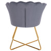 Poltrona Relax in Velluto Ergonomica con Struttura in Metallo Oro 69x64x80 cm Grigio
