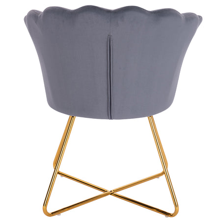 Poltrona Relax in Velluto Ergonomica con Struttura in Metallo Oro 69x64x80 cm Grigio