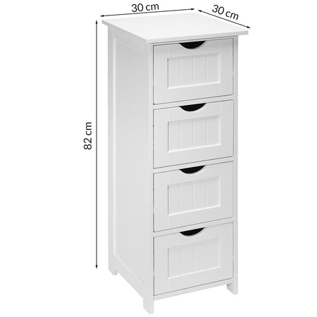Mobile Multiuso Salvaspazio 4 Cassetti 30x30 H82 cm in Legno MDF Bianco