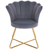 Poltrona Relax in Velluto Ergonomica con Struttura in Metallo Oro 69x64x80 cm Grigio