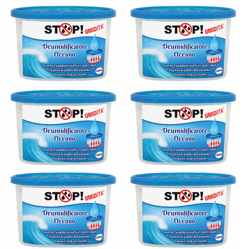 6pz Deumidificatore Casa Portatile 500ml contro Muffa Assorbi Umidità Oceano