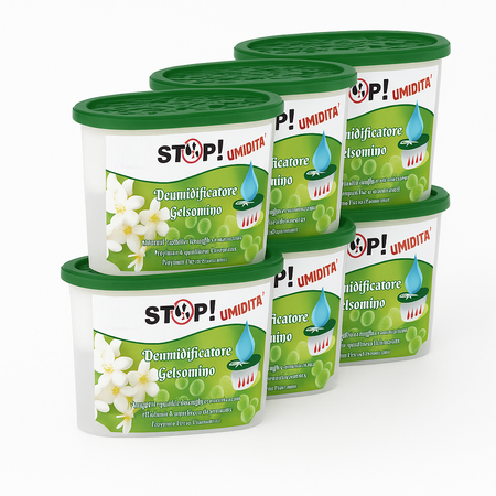6pz Deumidificatore Casa Portatile 500ml contro Muffa Assorbi Umidità Gelsomino