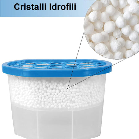 6pz Deumidificatore Casa Portatile 500ml contro Muffa Assorbi Umidità Muschio Bianco