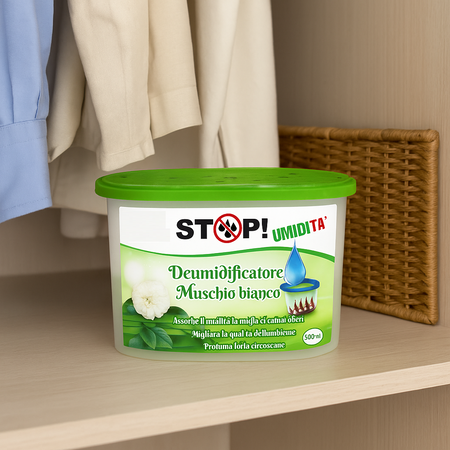 6pz Deumidificatore Casa Portatile 500ml contro Muffa Assorbi Umidità Muschio Bianco