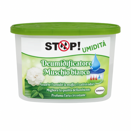 6pz Deumidificatore Casa Portatile 500ml contro Muffa Assorbi Umidità Muschio Bianco