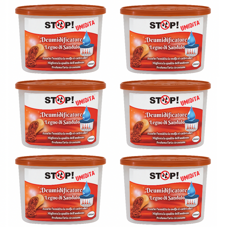 6pz Deumidificatore Casa Portatile 500ml contro Muffa Assorbi Umidità Sandalo