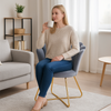Poltrona Relax in Velluto Ergonomica con Struttura in Metallo Oro 69x64x80 cm Grigio