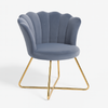 Poltrona Relax in Velluto Ergonomica con Struttura in Metallo Oro 69x64x80 cm Grigio