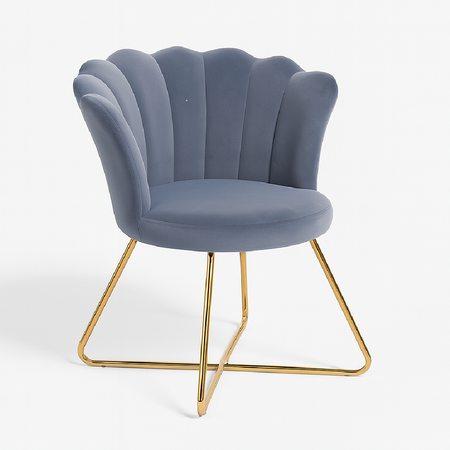 Poltrona Relax in Velluto Ergonomica con Struttura in Metallo Oro 69x64x80 cm Grigio