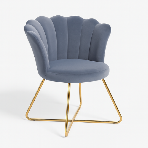 Poltrona Relax in Velluto Ergonomica con Struttura in Metallo Oro 69x64x80 cm Grigio
