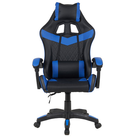 Sedia Gaming da Scrivania Blu e Nera con Led RGB Altezza Regolabile 106-116cm
