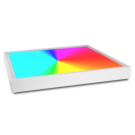 Plafoniera Led 94w Luce Rgb+4000k Rgbw 24v Cromoterapia Lampada Soffitto 62x62cm