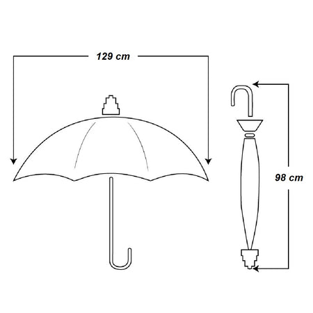 kit 3 Ombrelli Grandi Automatici Antivento 129cm Struttura in Fibra di Vetro Tessuto Extra