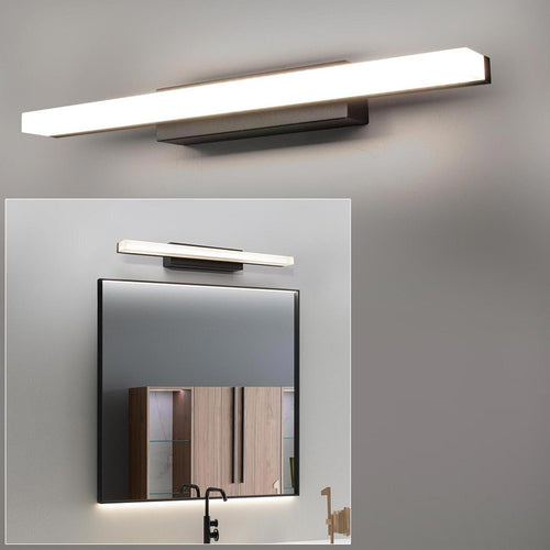 Applique Moderno Nero Lampada Parete Led 9w 4000k Luce Specchio Bagno Vetro Satinato